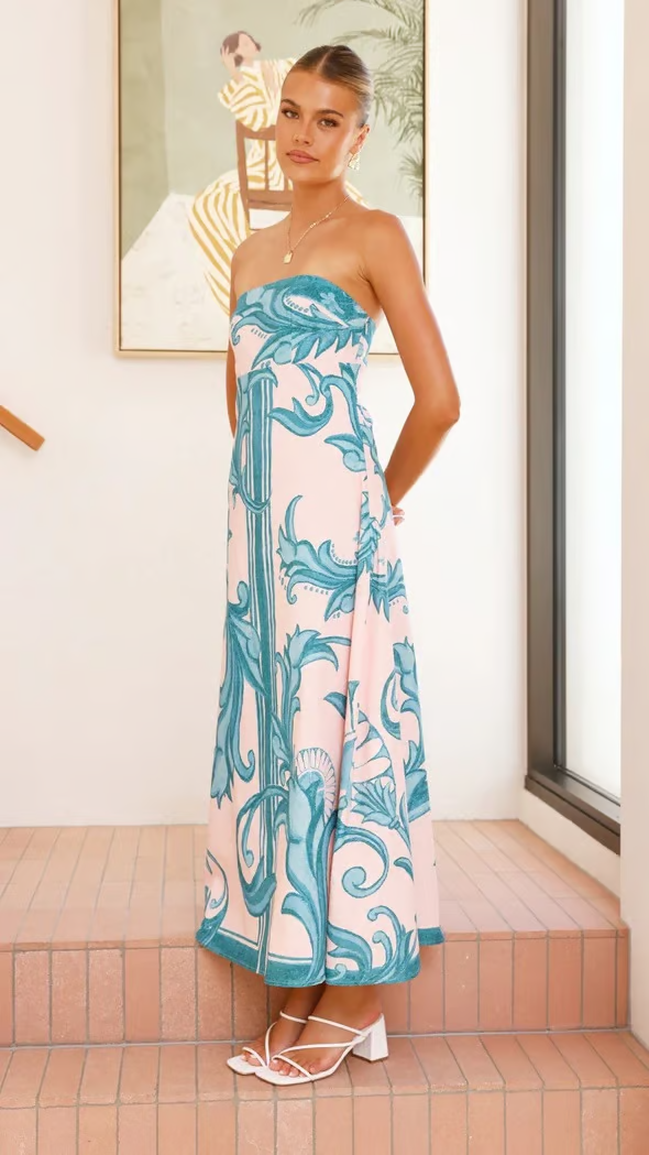 Eya - Elegant Floral Printed Maxi Dress
