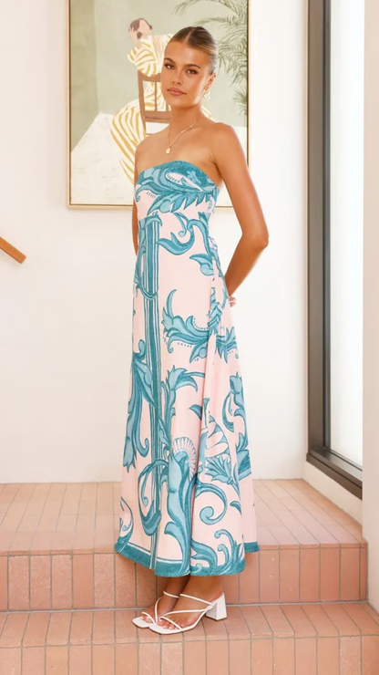 Eya - Elegant Floral Printed Maxi Dress