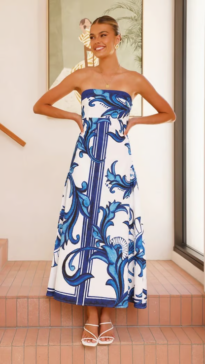 Eya - Elegant Floral Printed Maxi Dress