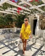 VICKY - OMBRE MINI DRESS WITH PUFF SLEEVES