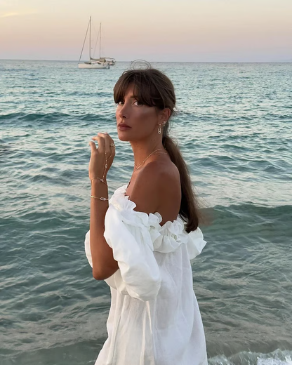 Gracie - Off Shoulder Puff Sleeve Maxi Dress