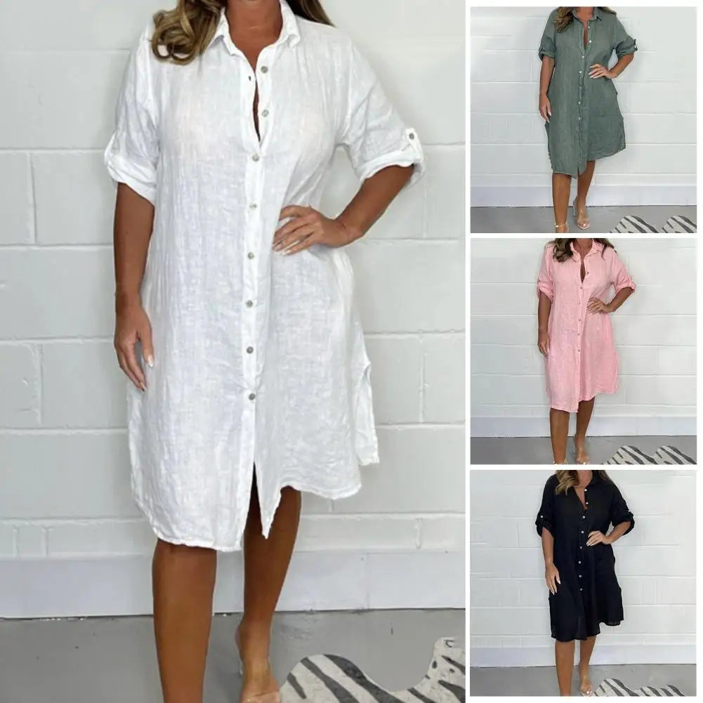 ZAMARA - ELEGANT BUTTONS DRESS