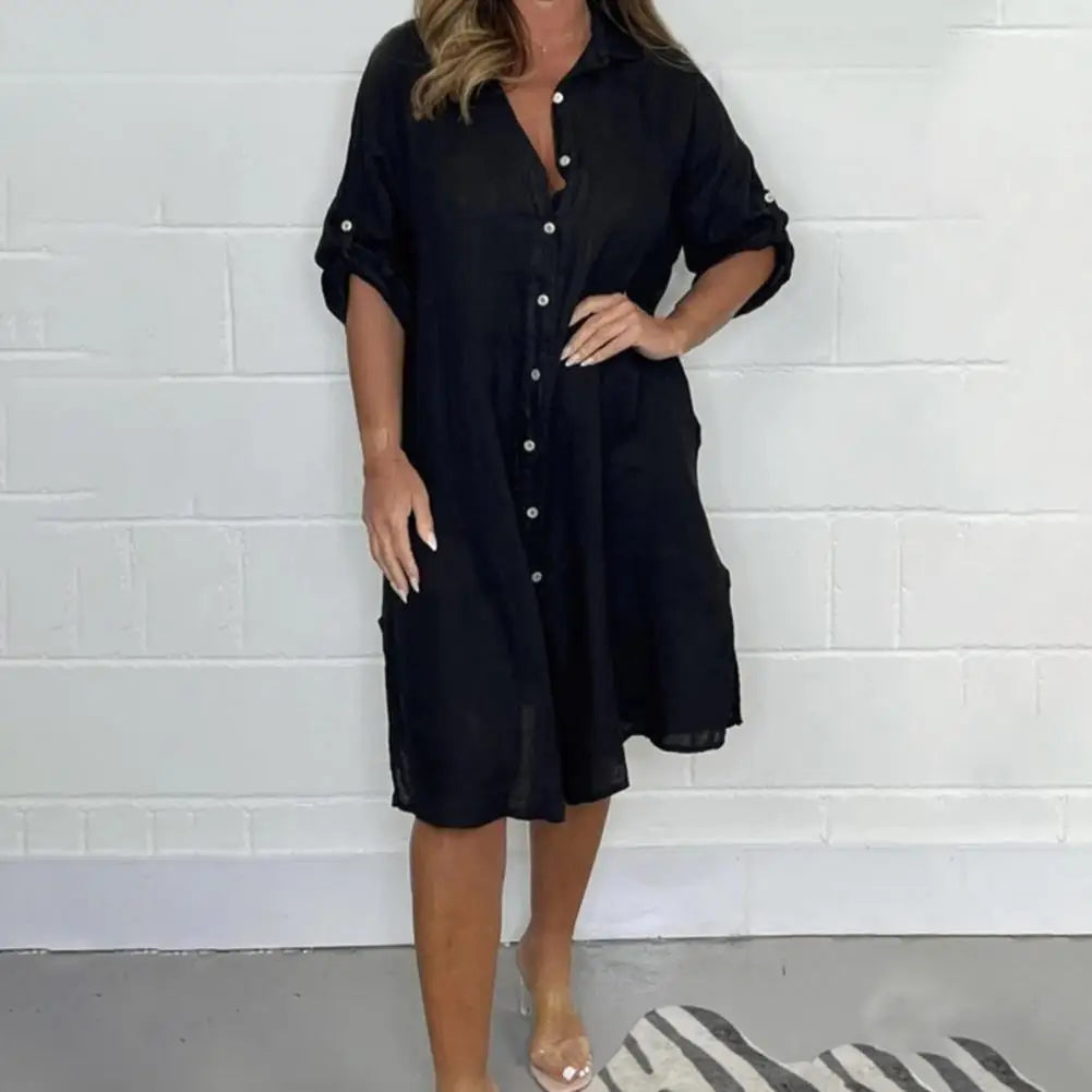 ZAMARA - ELEGANT BUTTONS DRESS