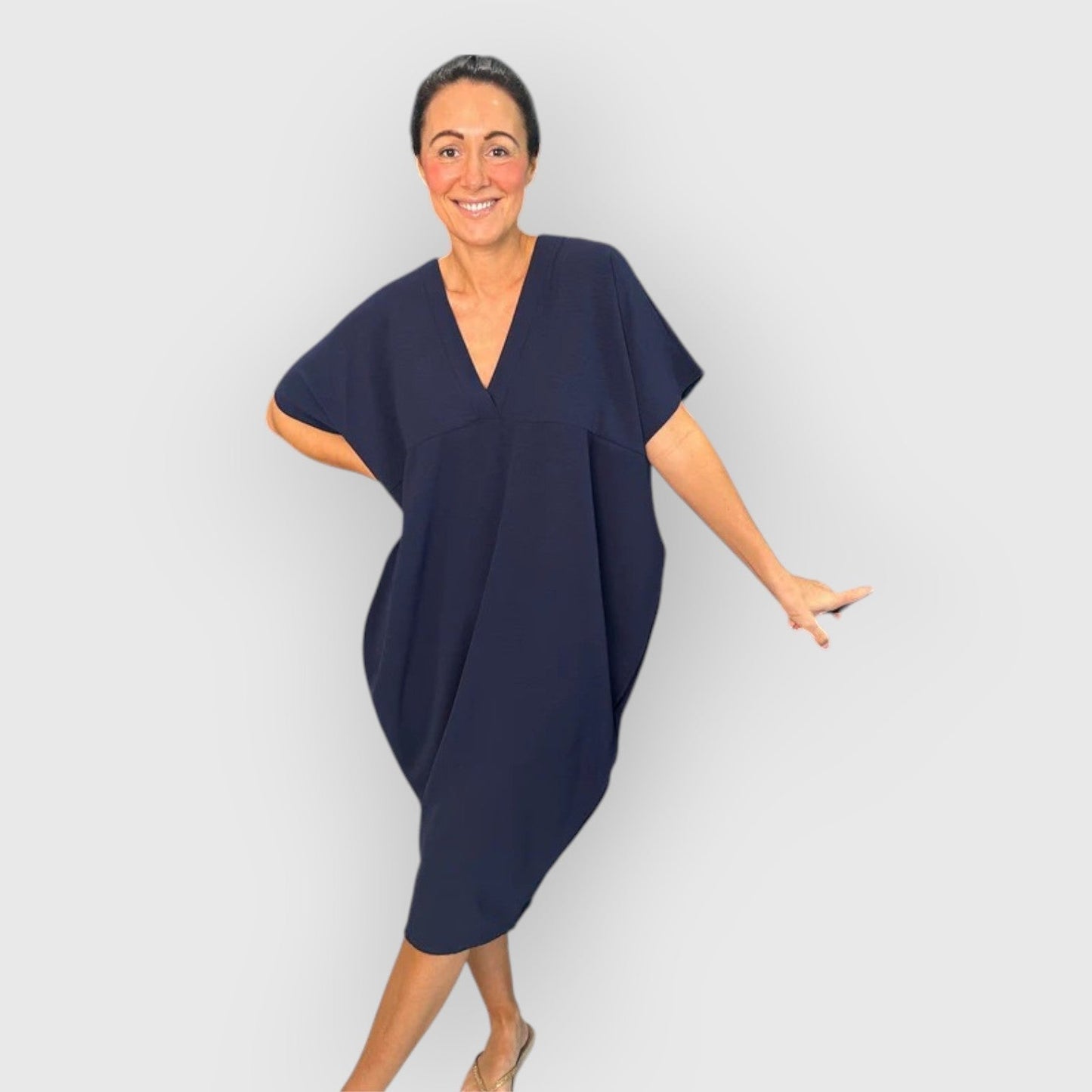 DANIELLE - FLOWY SHORT SLEEVE MIDI DRESS