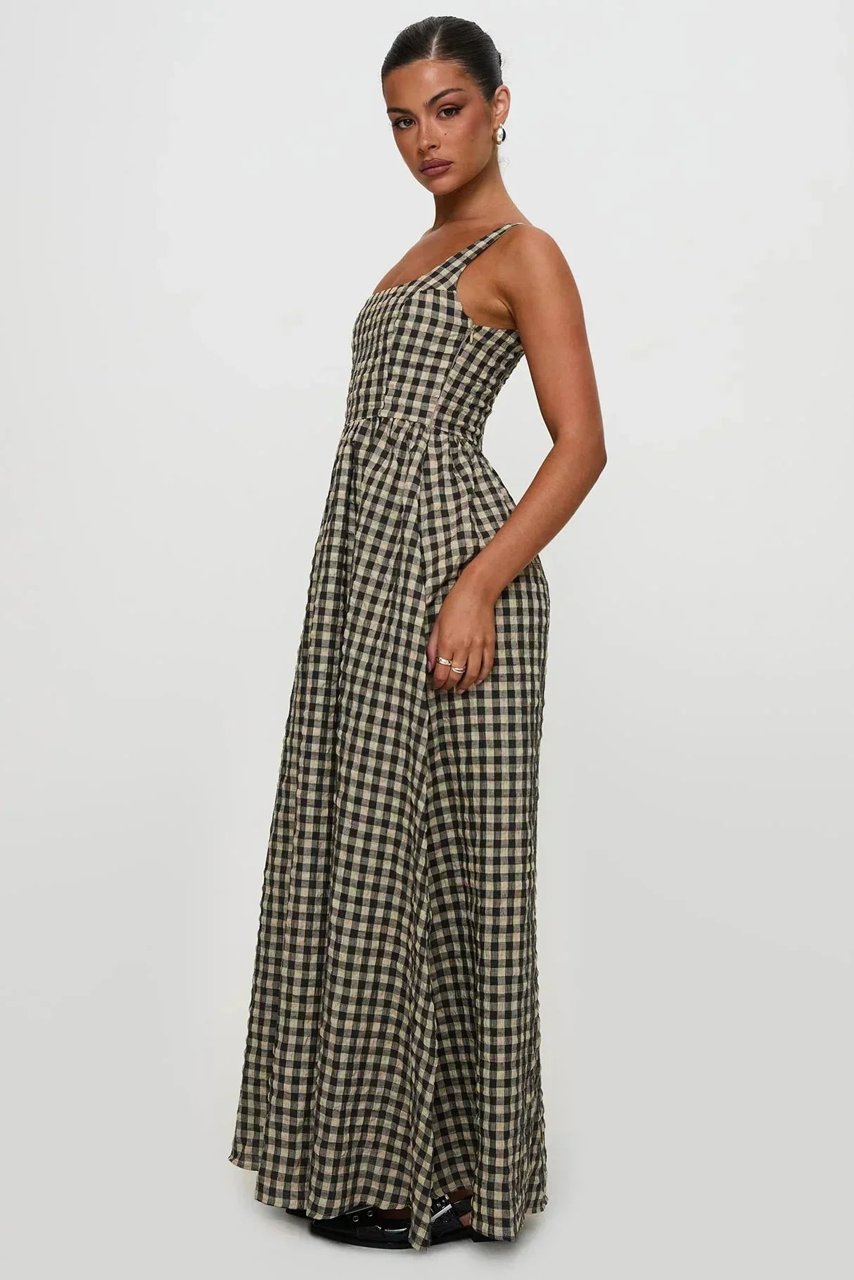 HARLEE - BOLD CHECKERED MAXI DRESS STYLE