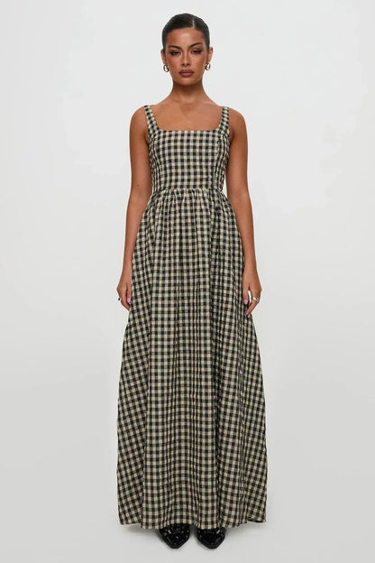 HARLEE - BOLD CHECKERED MAXI DRESS STYLE