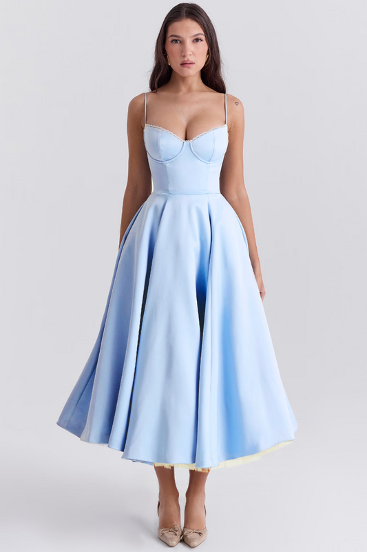 BRIGGITE - FIT AND FLARE BUSTIER TEA DRESS