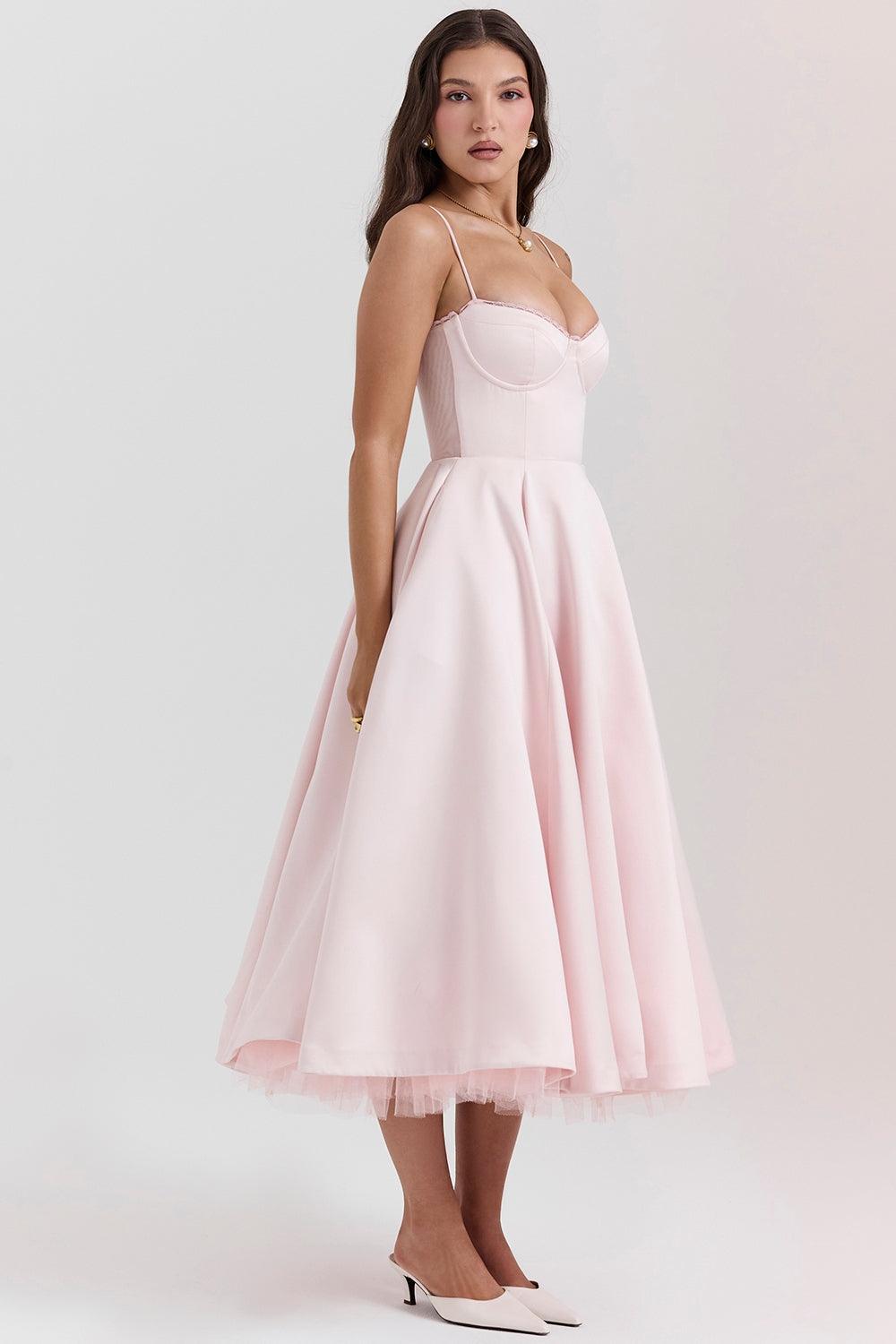 BRIGGITE - FIT AND FLARE BUSTIER TEA DRESS