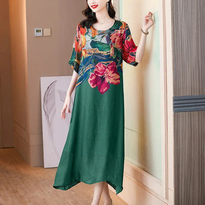 KIERSTEN - CHIC BOTANICAL PATTERN DRESS