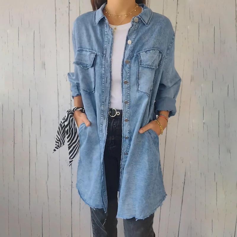 SHAVONNE -  SHIRT DENIM WITH LAPEL JACKET