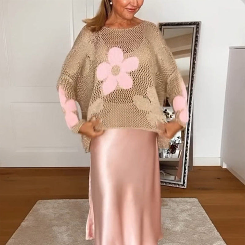 LUCY - OPENWEAVE SWEATER WITH HEM DETAIL