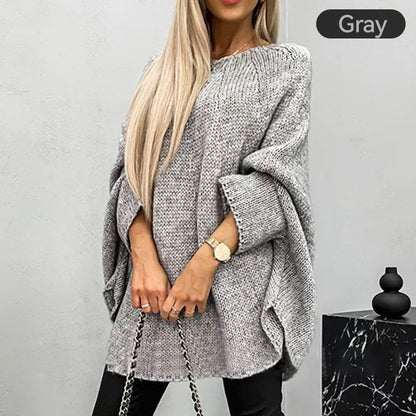 ALISSA - ELEGANT KNITTED CAPE SWEATER