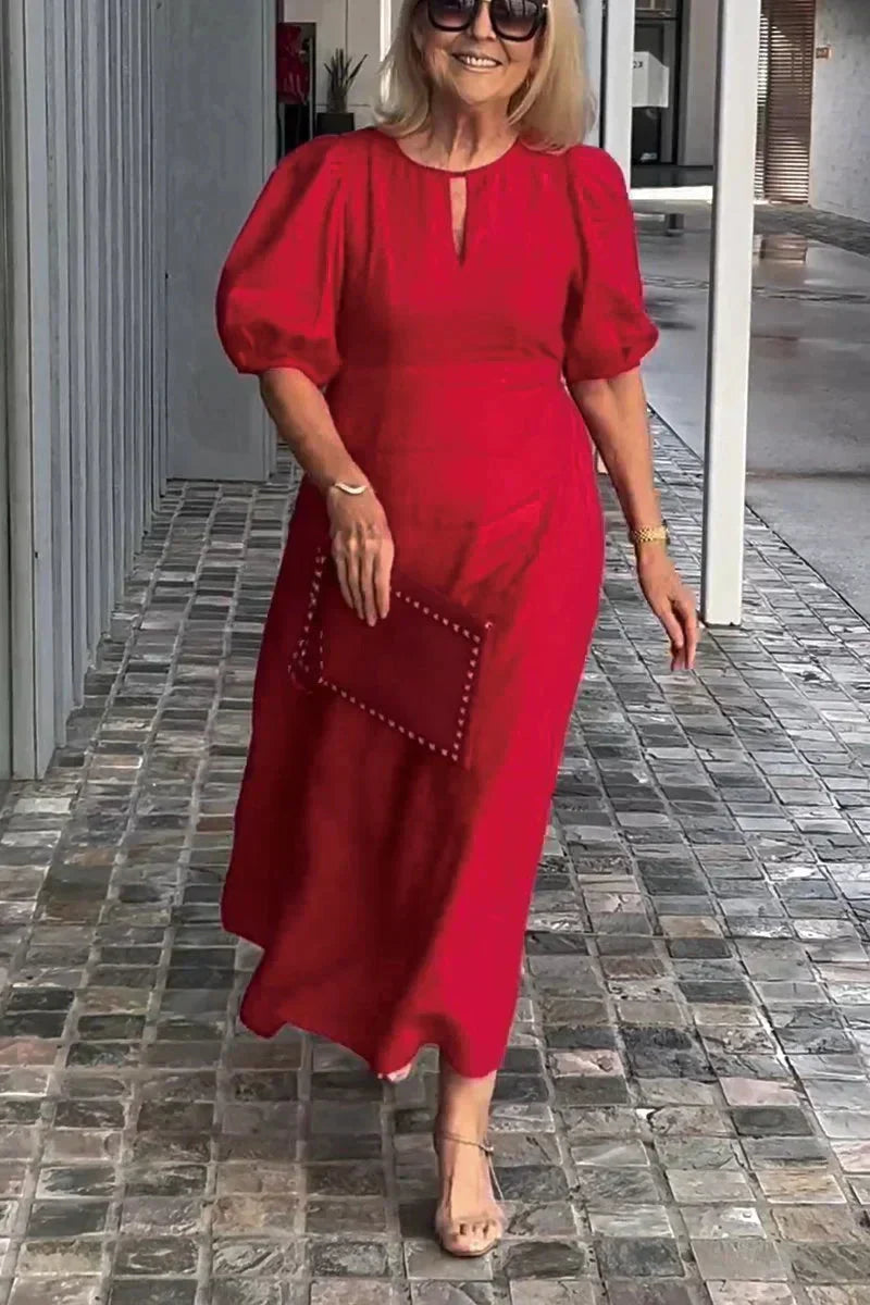 LORETA – CLASSIC PUFF STYLE MIDI DRESS