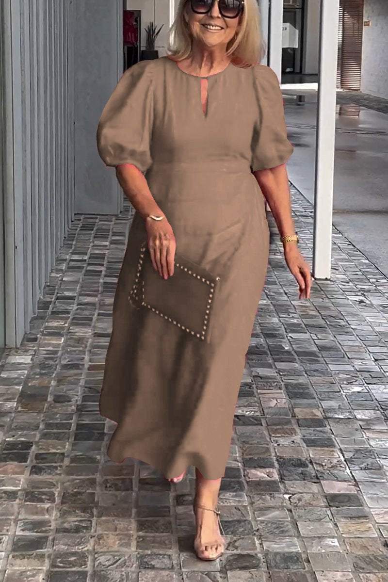 LORETA – CLASSIC PUFF STYLE MIDI DRESS