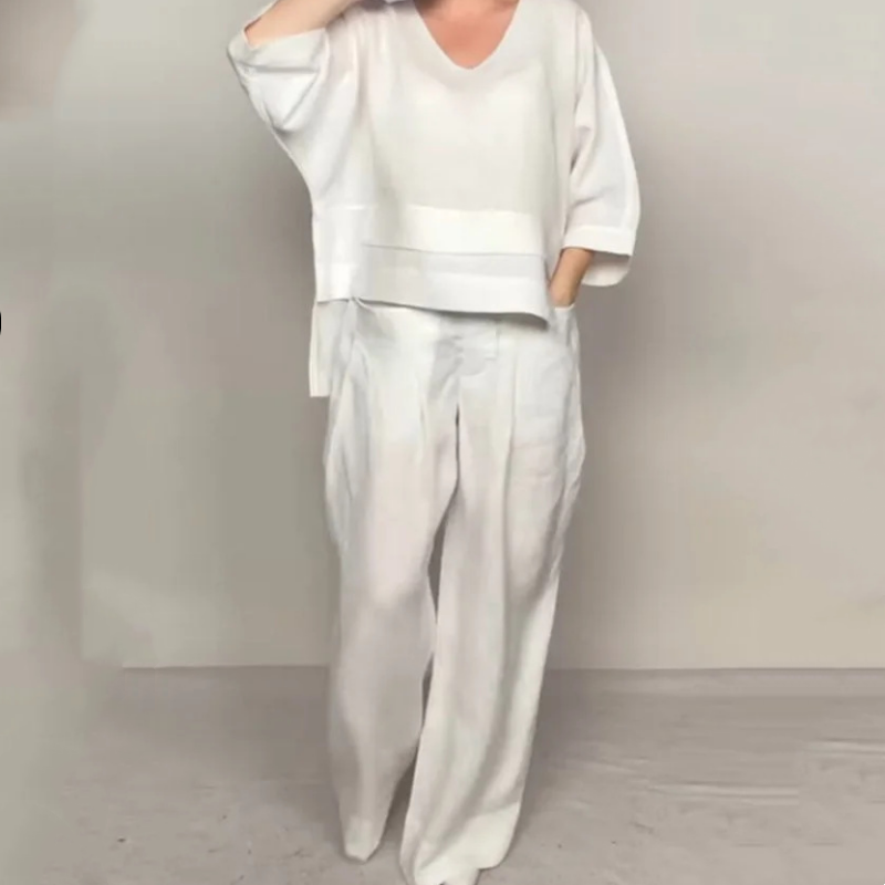 GENIEVA - COZY COTTON LINEN LOUNGEWEAR SET