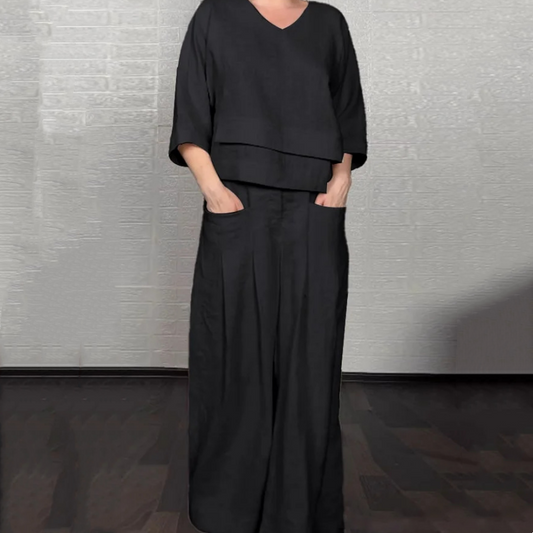 GENIEVA - COZY COTTON LINEN LOUNGEWEAR SET