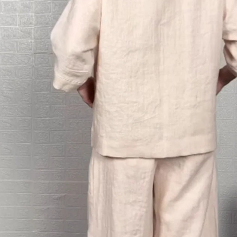GENIEVA - COZY COTTON LINEN LOUNGEWEAR SET