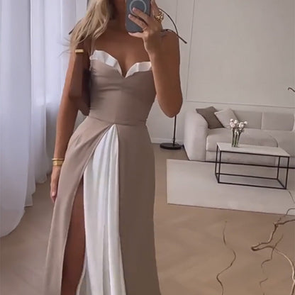 TEAGAN - ELEGANT MAXI DRESS WITH PLEATS – SLEEVELESS STYLE