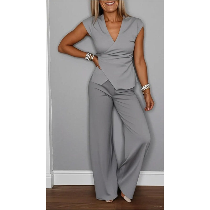 DREAM - CHIC V-NECK TWO PIECE ENSEMBLE