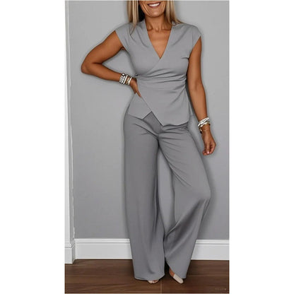 DREAM - CHIC V-NECK TWO PIECE ENSEMBLE