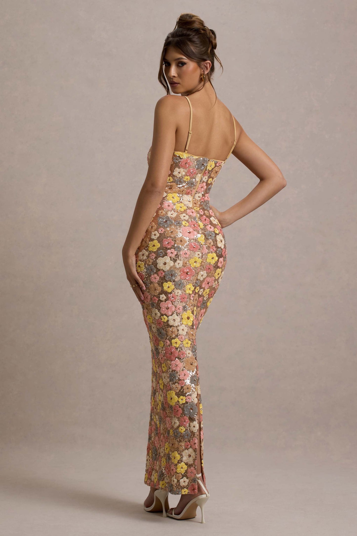 JULIANA - SEQUINED SUNSET BLOOM MAXI DRESS