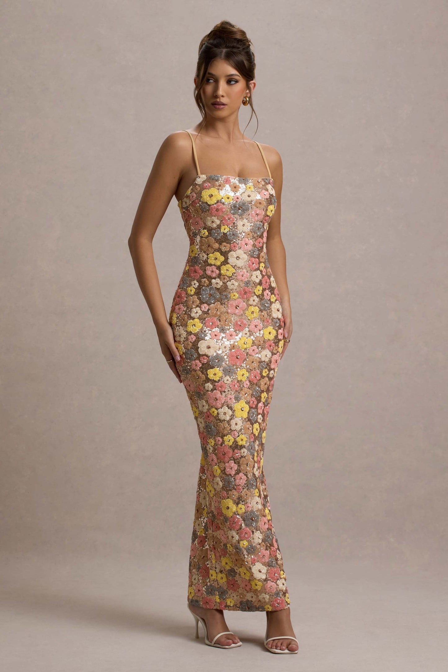 JULIANA - SEQUINED SUNSET BLOOM MAXI DRESS