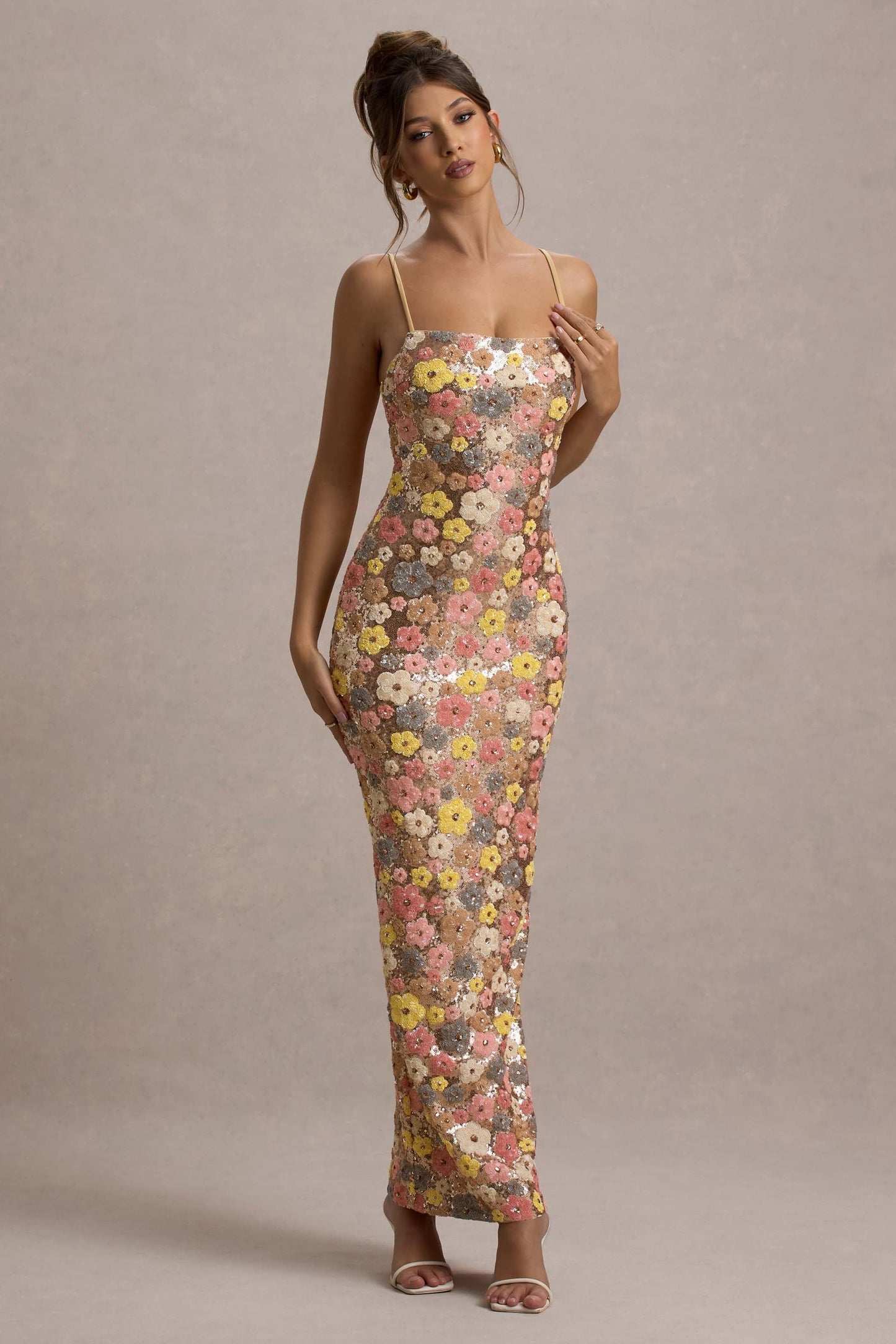 JULIANA - SEQUINED SUNSET BLOOM MAXI DRESS